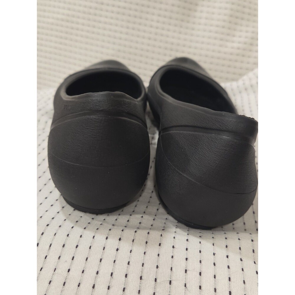 Crocs Cap Toe Flat 12300 Black Patent Shiny Ballet Flats Women's Size 8 NEW - Picture 3 of 10